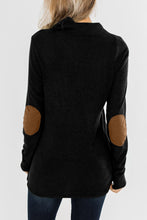 Load image into Gallery viewer, Button Neck Patch Elbow Tunic Top
