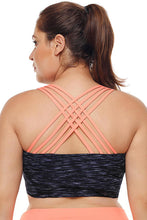 Load image into Gallery viewer, Navy Sports Bra with Crisscross Back

