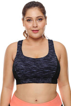 Load image into Gallery viewer, Navy Sports Bra with Crisscross Back
