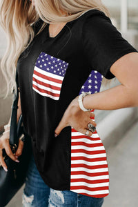 Black Top w/American Flag Back & Pocket