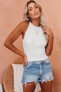 Cropped Ribbed Halter Top