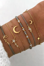 Load image into Gallery viewer, 6 Piece Stars &amp; Moon Bracelet Set
