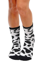 Load image into Gallery viewer, Cow Print Crew Socks

