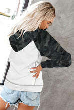 Load image into Gallery viewer, Camo Hood &amp; Sleeve Detail Pullover Hoodie
