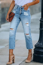 Load image into Gallery viewer, High Rise Button Fly Cropped Jeans
