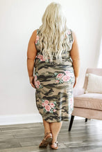 Load image into Gallery viewer, Plus Sized Camo &amp; Floral Sleeveless Maxi Dress
