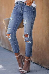 Distressed Jeans with Holes