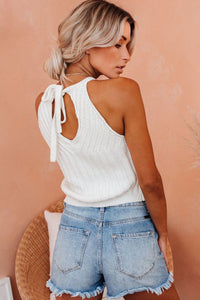 Cropped Ribbed Halter Top