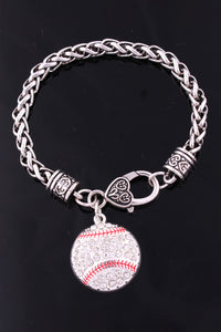 Silver Bracelet w/Baseball Charm