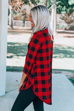 Load image into Gallery viewer, Red Buffalo Plaid Flowy Tunic Top
