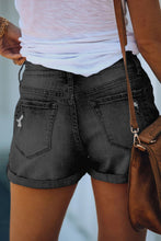 Load image into Gallery viewer, High Rise Cuffed Denim Shorts
