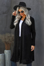 Load image into Gallery viewer, Black Slouchy Pocketed Long Cardigan
