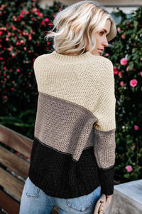 Colorblock Netted Knit Sweater