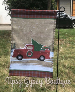 Christmas Truck Garden Flag