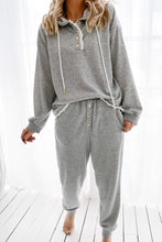 Load image into Gallery viewer, 2 Piece Gray Hoodie Loungewear Set
